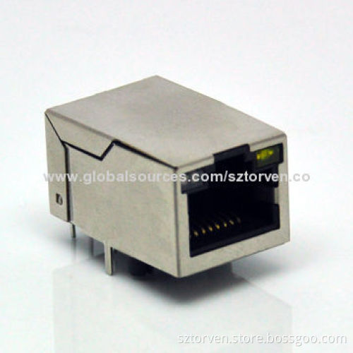 RJ Side Entry 1x1 LED Jack, Available in 2x1-2x8 Poles